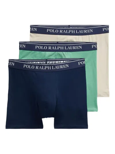 Polo Ralph Lauren Logo-waistband Boxers (pack Of Three) In Blue