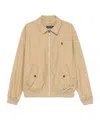 Polo Ralph Lauren Embroidered Logo Bomber Jacket In Kaki