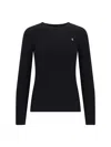 Polo Ralph Lauren Crew Neck Sweater In Black Braided Knit In Black  
