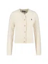 Polo Ralph Lauren Cable Knit Cardigan In Neutral