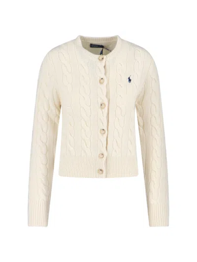 POLO RALPH LAUREN LOGO BRAIDED CARDIGAN