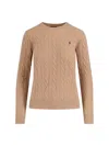 Polo Ralph Lauren Cable-knit Cashmere Blend Sweater With Logo Embroidery In Multi