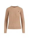 Polo Ralph Lauren Cable-knit Cashmere Blend Sweater With Logo Embroidery In Multi