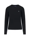Polo Ralph Lauren Classic Cable Knit Sweater With Round Neckline In Blue