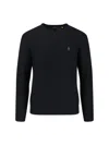Polo Ralph Lauren Logo-embroidered Cable-knit Jumper In Black