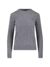 Polo Ralph Lauren Ralph Lauren Gray Wool And Cashmere Cable-knit Sweater In Gray