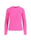 Polo Ralph Lauren Purple Cable-knit Sweater In Wool And Cashmere In Pink