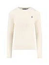 Polo Ralph Lauren Crew-neck Cable-knit Sweater With Logo In White