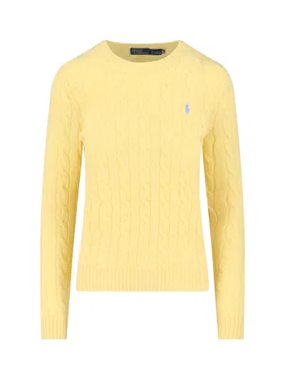 POLO RALPH LAUREN LOGO BRAIDED SWEATER