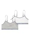 Polo Ralph Lauren Girls Solid 2 Pack Bralettes Set In White