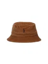 Polo Ralph Lauren Logo Bucket Hat In Brown