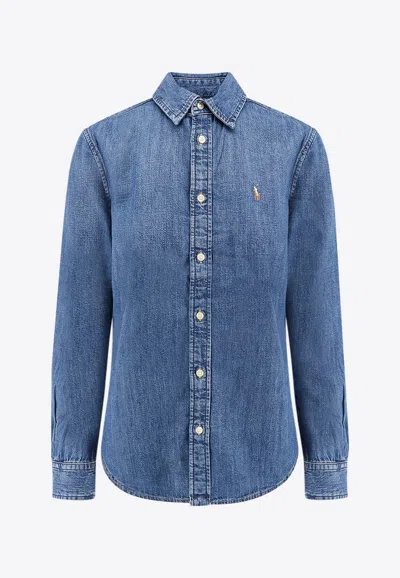 Polo Ralph Lauren Logo Button-up Denim Shirt