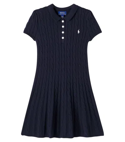 POLO RALPH LAUREN LOGO CABLE-KNIT COTTON DRESS