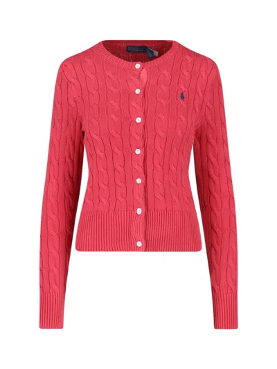 Polo Ralph Lauren Logo Cardigan In Pink
