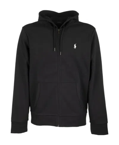Polo Ralph Lauren Cotton Blend Sweatshirt With Embroidered Logo On The Front In Black
