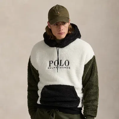 Polo Ralph Lauren Logo Color-blocked Pile Fleece Hoodie In Nevis Multi