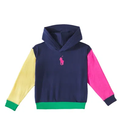 Polo Ralph Lauren Kids' Logo Colorblocked Cotton-blend Hoodie In Multicoloured