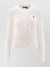 Polo Ralph Lauren Logo Contrast Knit Cardigan In White