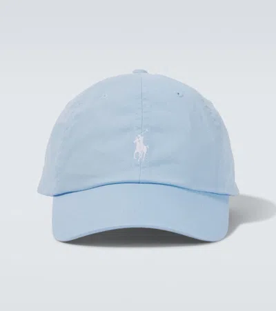 Polo Ralph Lauren Logo Cotton Baseball Cap In Blue