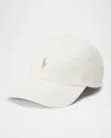 Polo Ralph Lauren Logo Cotton Baseball Cap In Parchment Cream