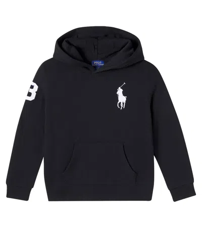 Polo Ralph Lauren Kids' Logo Cotton-blend Jersey Hoodie In Black