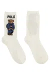 Polo Ralph Lauren Logo Cotton Blend Socks In White