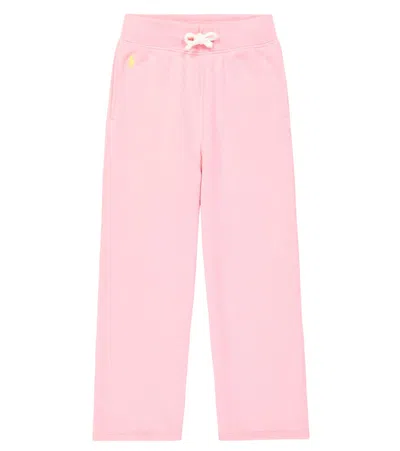 Polo Ralph Lauren Kids' Logo Cotton-blend Sweatpants In Pink