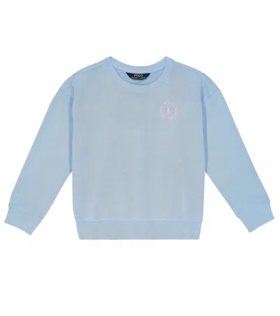Polo Ralph Lauren Kids' Logo Cotton-blend Sweatshirt In Baby Blue