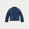 Polo Ralph Lauren Logo Cotton Denim Boxy Jacket In Juni Wash