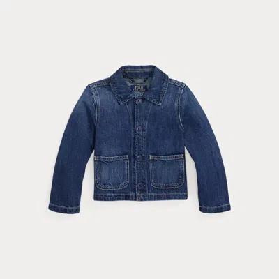 Polo Ralph Lauren Kids' Logo Cotton Denim Boxy Jacket In Juni Wash