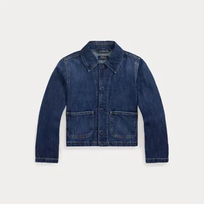 Polo Ralph Lauren Kids' Logo Cotton Denim Boxy Jacket In Juni Wash