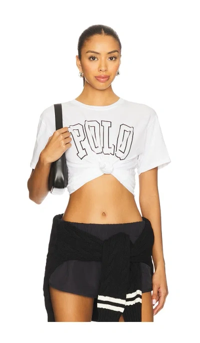 Polo Ralph Lauren Logo Cotton Jersey Crewneck Tee In White