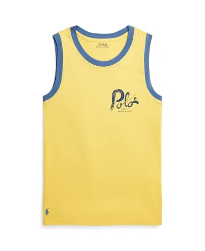 Polo Ralph Lauren Kids' Logo Cotton Jersey Tank In Blue