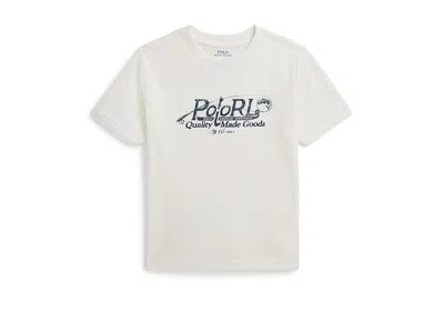 Polo Ralph Lauren Logo Cotton Jersey Tee (toddler/little Kid) Boy's T Shirt Deckwash White: 4 Little Kid