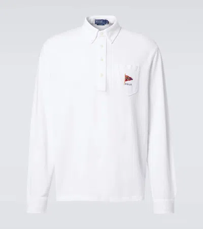 Polo Ralph Lauren Logo Cotton Piqué Polo Shirt In White