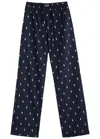 Polo Ralph Lauren Logo Cotton-poplin Pyjama Trousers In Navy