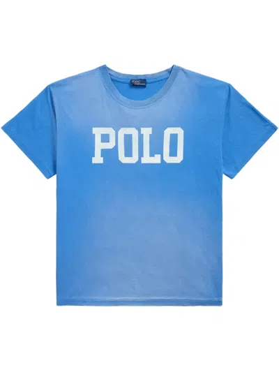 Polo Ralph Lauren Logo Cotton T-shirt In Blue