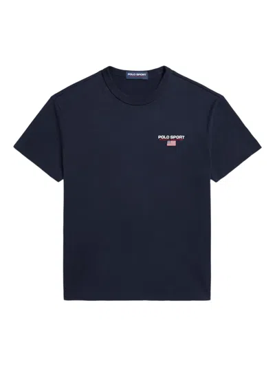 Polo Ralph Lauren Logo Cotton T-shirt In Blue
