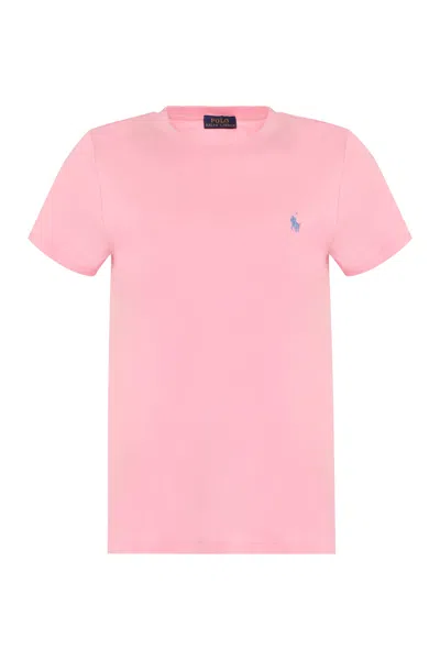 Polo Ralph Lauren Logo Cotton T-shirt In Pink