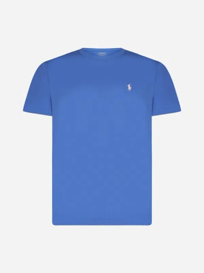 Polo Ralph Lauren Logo Cotton T-shirt In New England Blue