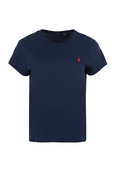 Polo Ralph Lauren Logo Cotton T-shirt In Blue