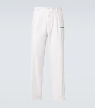 Polo Ralph Lauren Logo Cotton-blend Straight Pants In Blue