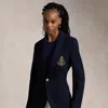 Polo Ralph Lauren Logo-crest Knit Blazer In Blue
