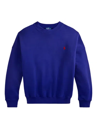 Polo Ralph Lauren Logo Crew-neck Sweatshirt In Blue