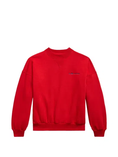 Polo Ralph Lauren Logo Crew Neck Sweatshirt In Red