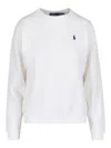 Polo Ralph Lauren White Crewneck Sweatshirt With Pony Detail On The Front In White