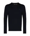 Polo Ralph Lauren Logo Embroidered Crewneck Jumper In Black