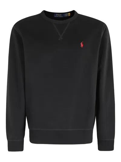 Polo Ralph Lauren Logo Crewneck Sweatshirt In Black