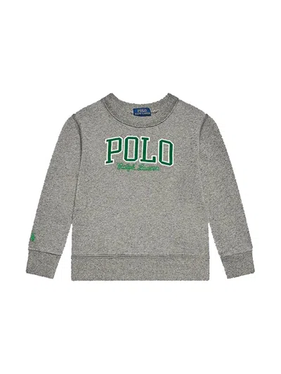 Polo Ralph Lauren Logo Crewneck Sweatshirt In Gray