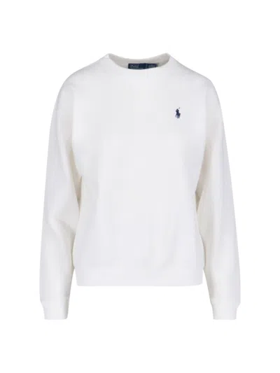POLO RALPH LAUREN POLO RALPH LAUREN LOGO CREWNECK SWEATSHIRT – WHITE